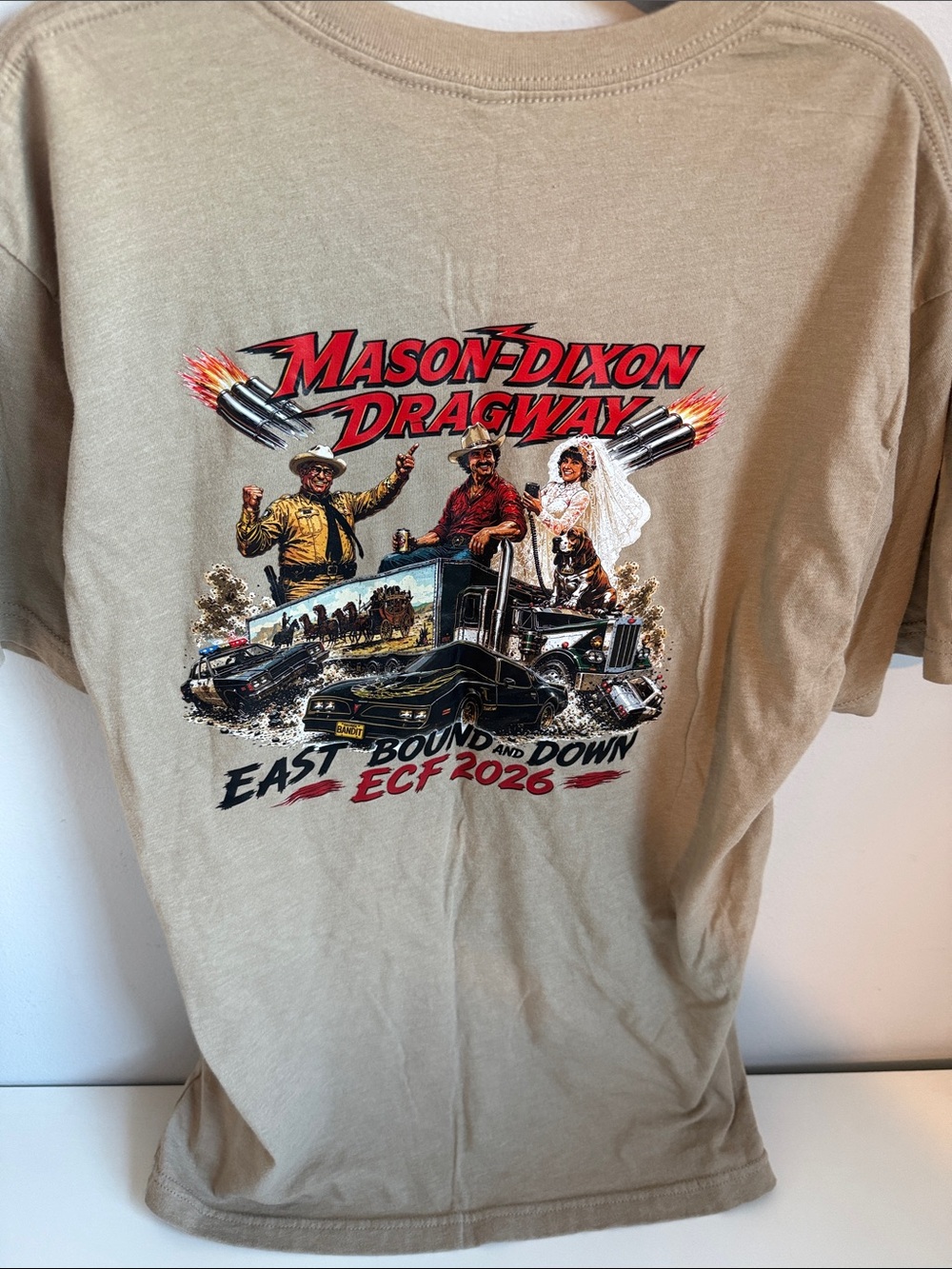 Mason Dixon Dragway Eastbound & Down Logo Tee - Beige
